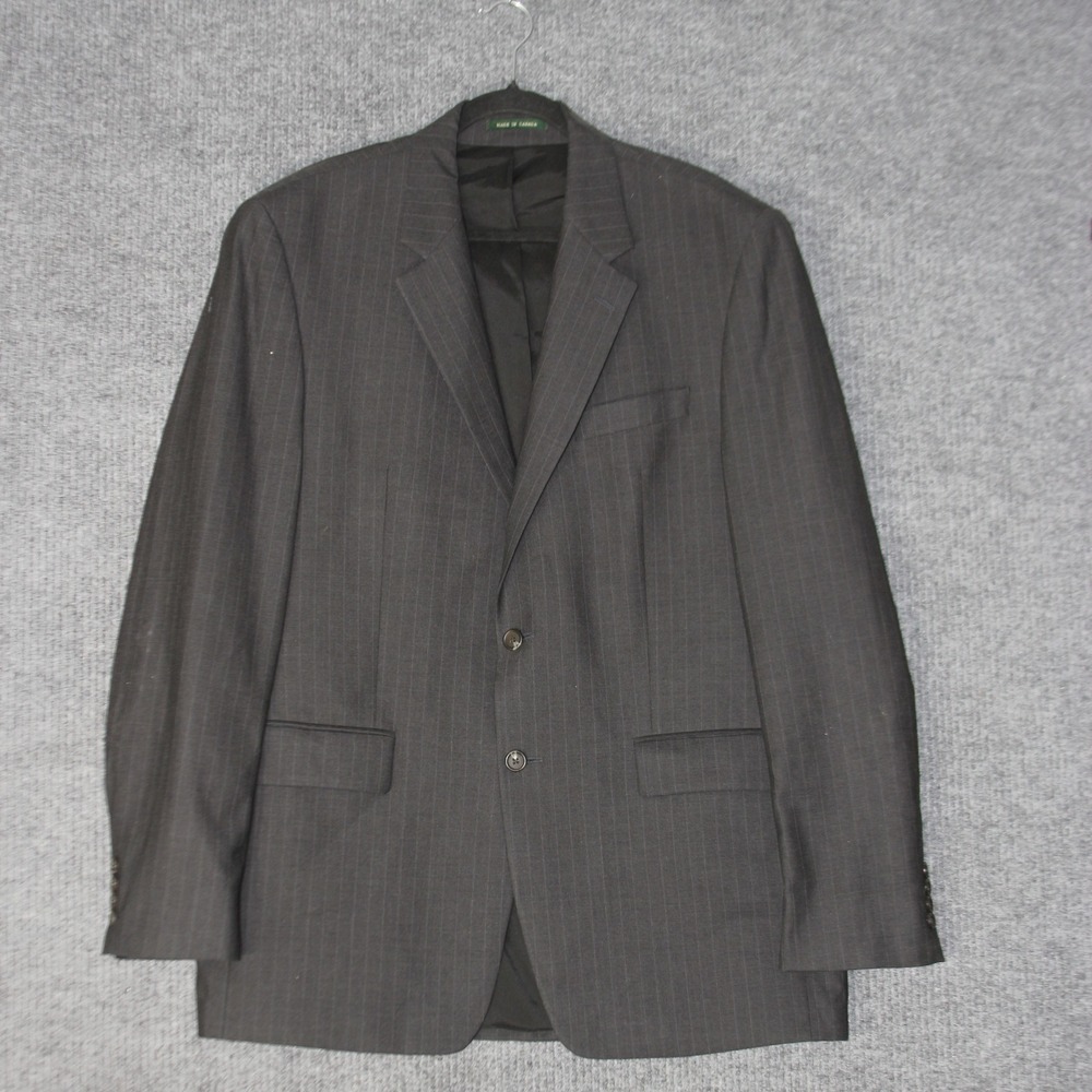 Lauren Ralph Lauren Blazer Mens 42L Dark Gray Pinstripe Wool Blend Jacket